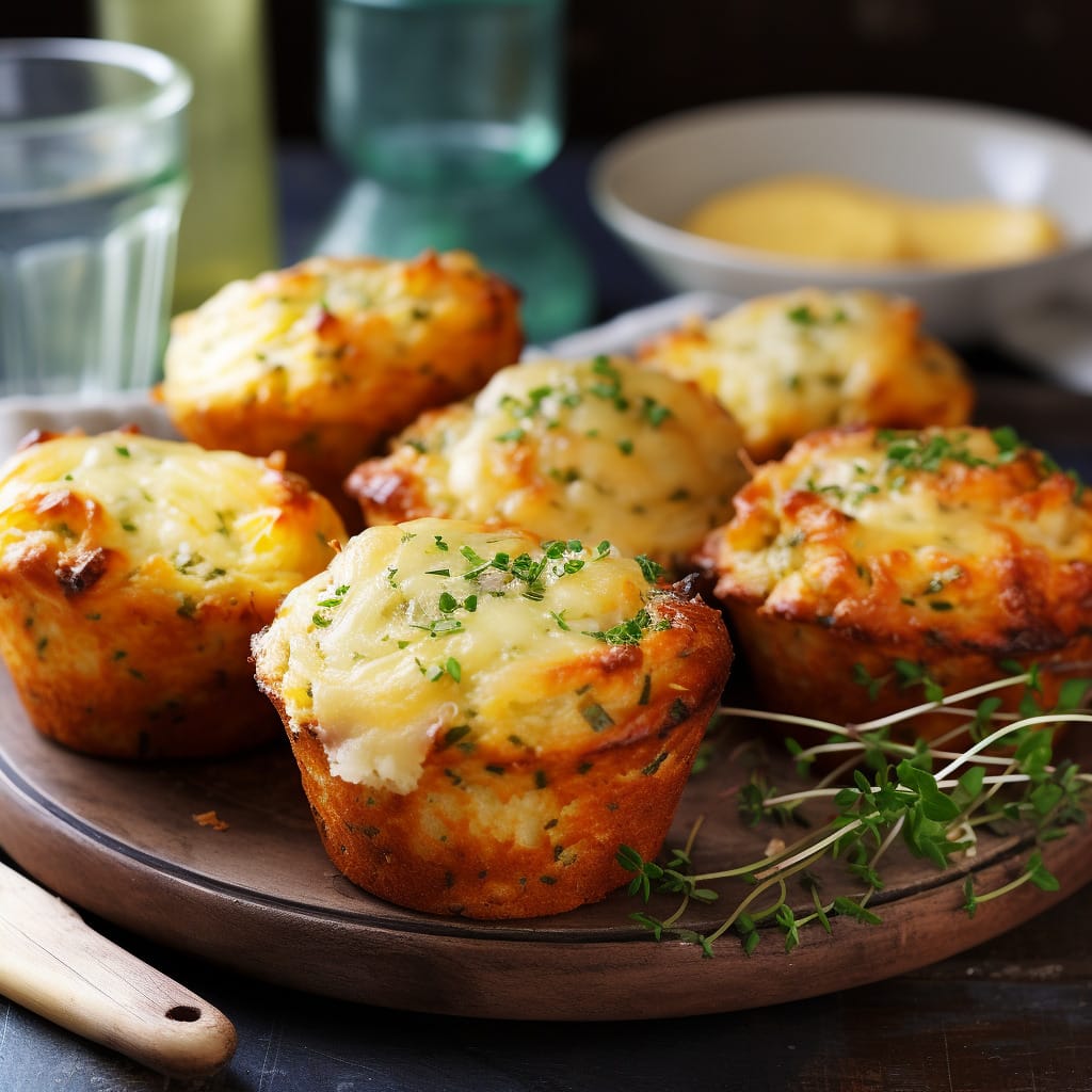 Three Cheese Muffins with Italian Herbs - Sattvic Recipes